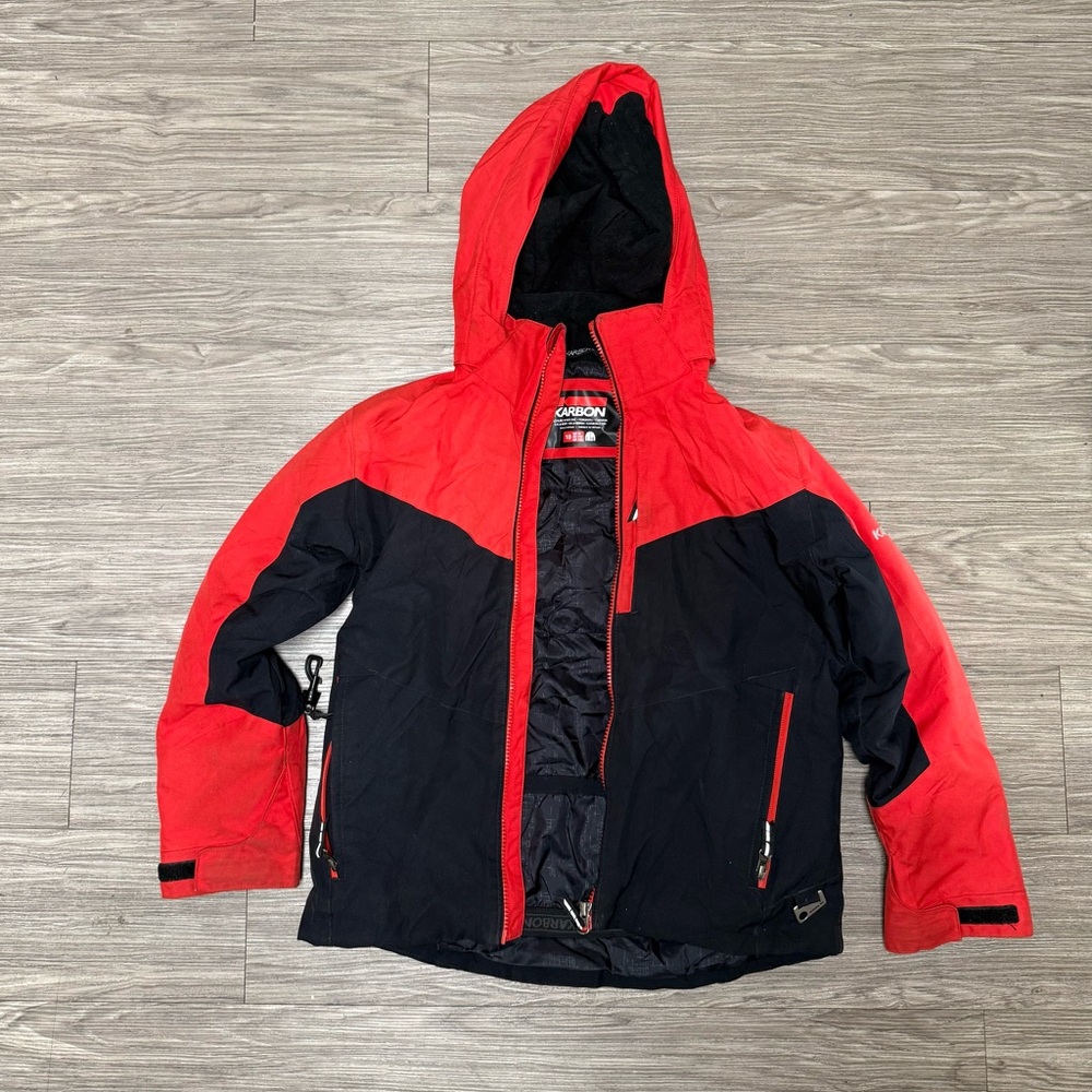 Children's Red and Black Puffer Jacket